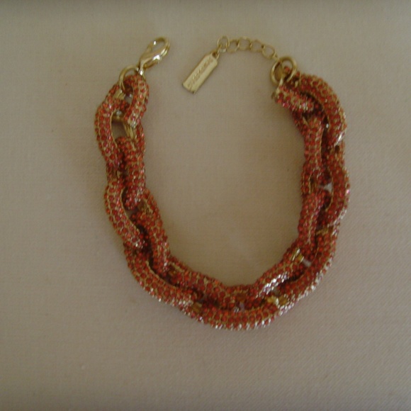 BaubleBar Pink Rhinestone Link Chain Bracelet NEW - Picture 13 of 15